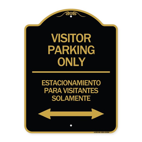 Bilingual Reserved Parking Visitor Parking Only Estacionamiento Para Visitantes, A-DES-BG-1824-24304